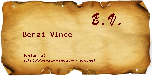 Berzi Vince névjegykártya